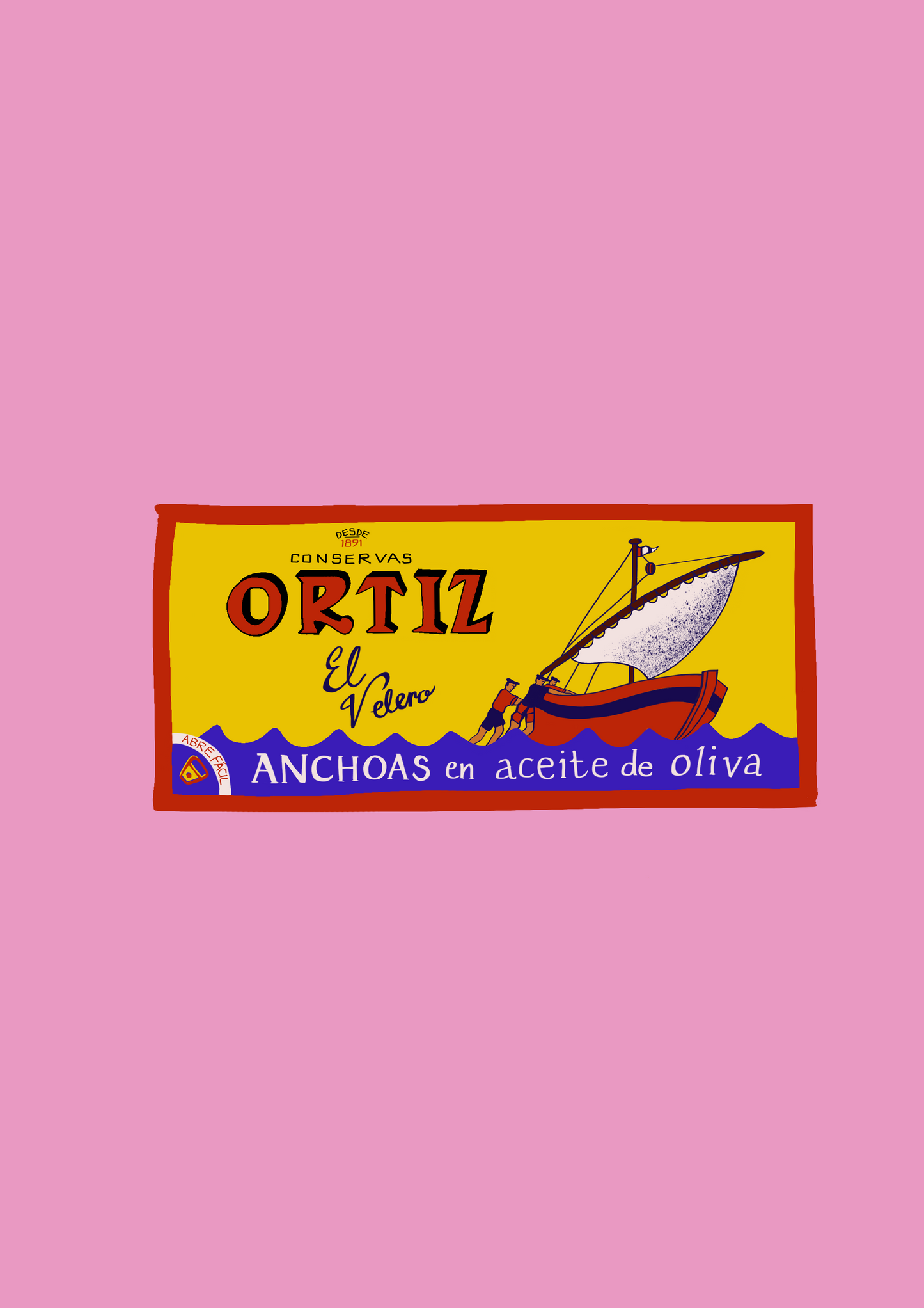 Ortiz anchovies tin print