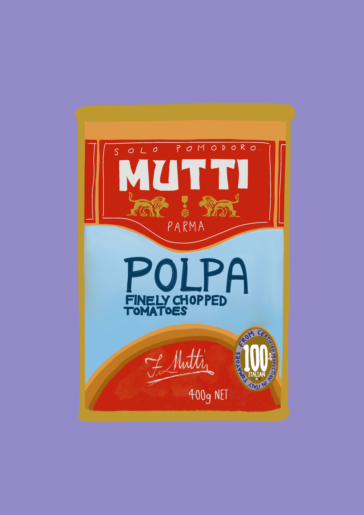 Mutti tomatoes tin print