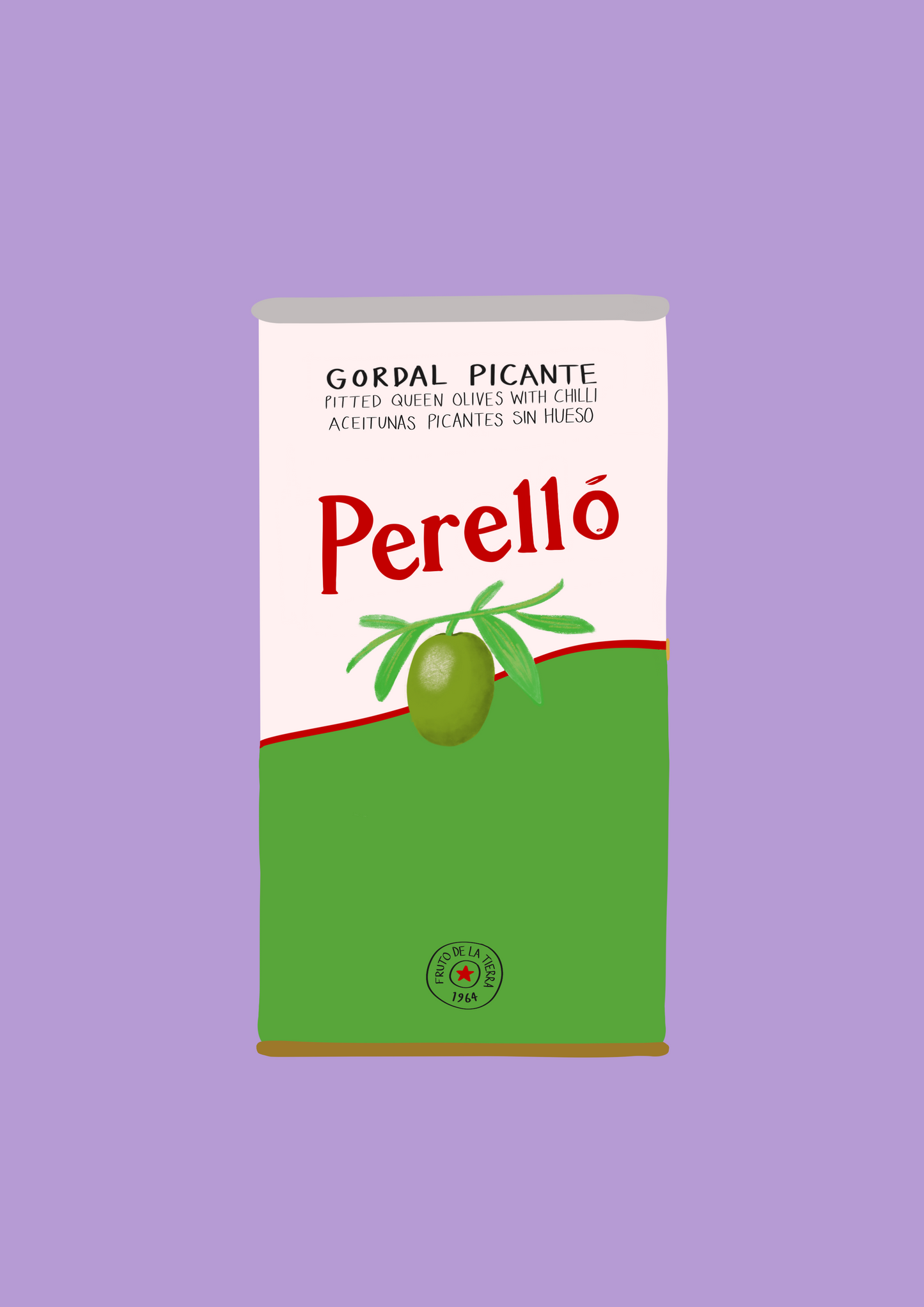 Perello olives tin print
