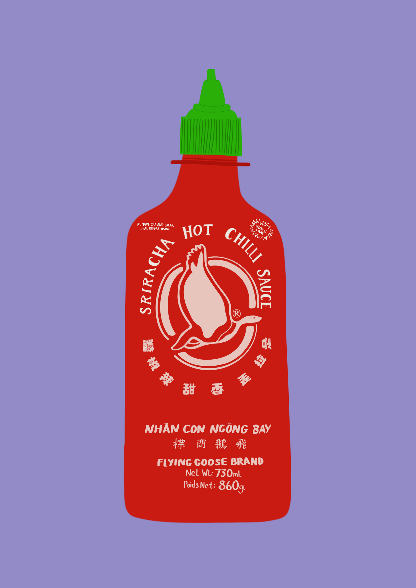 Sriracha hot chilli sauce print