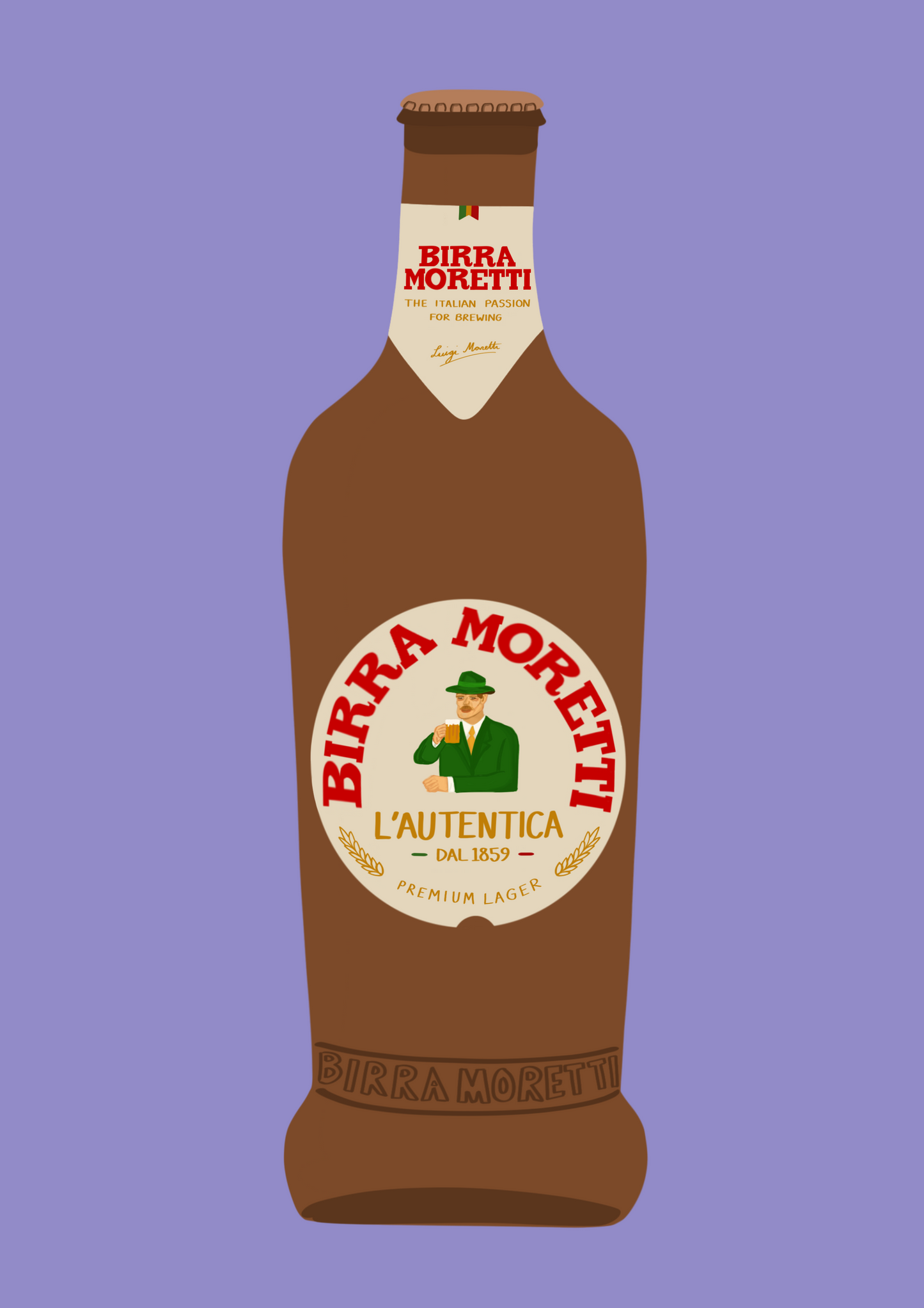 Moretti beer bottle print