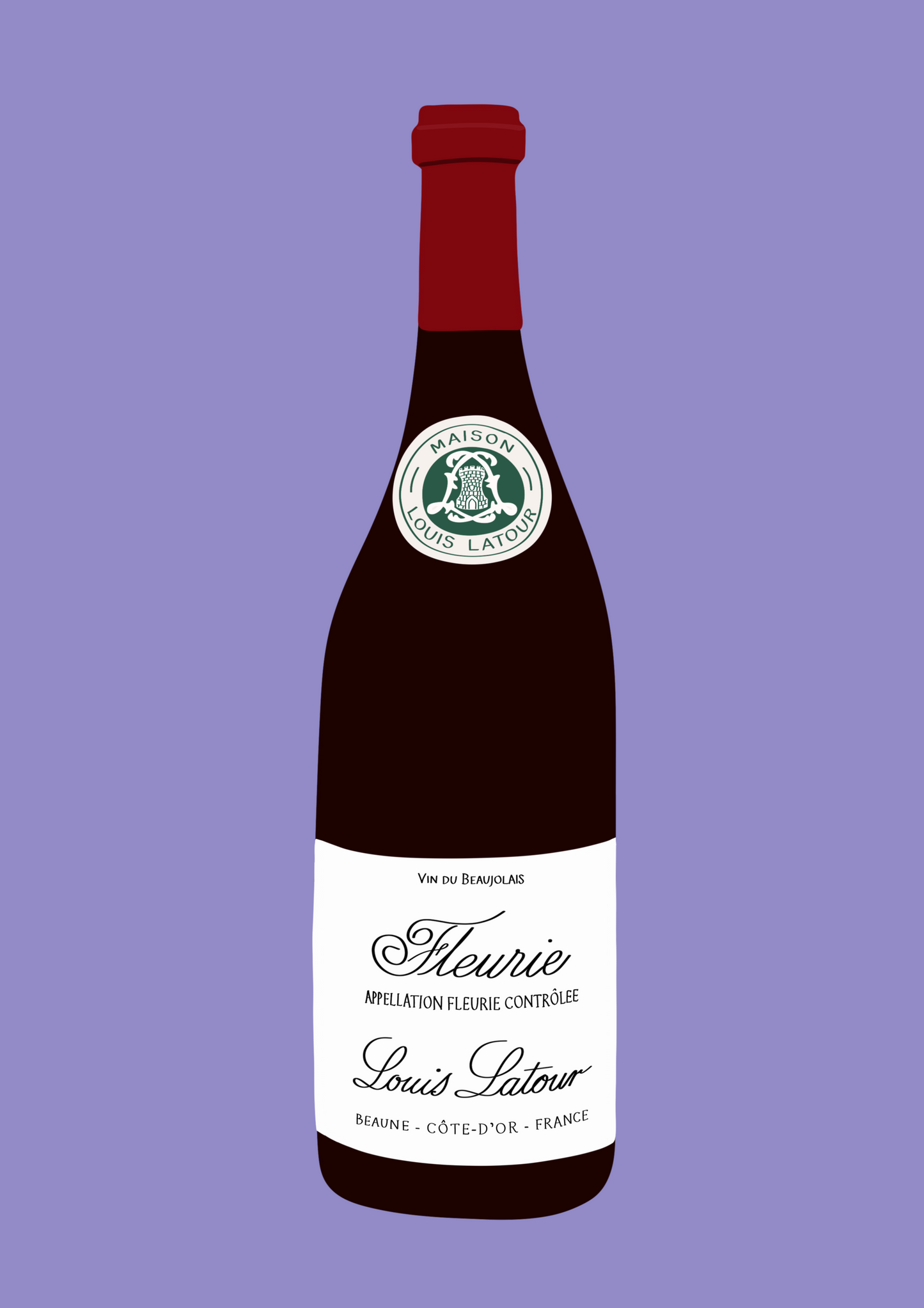 Fleurie red wine print