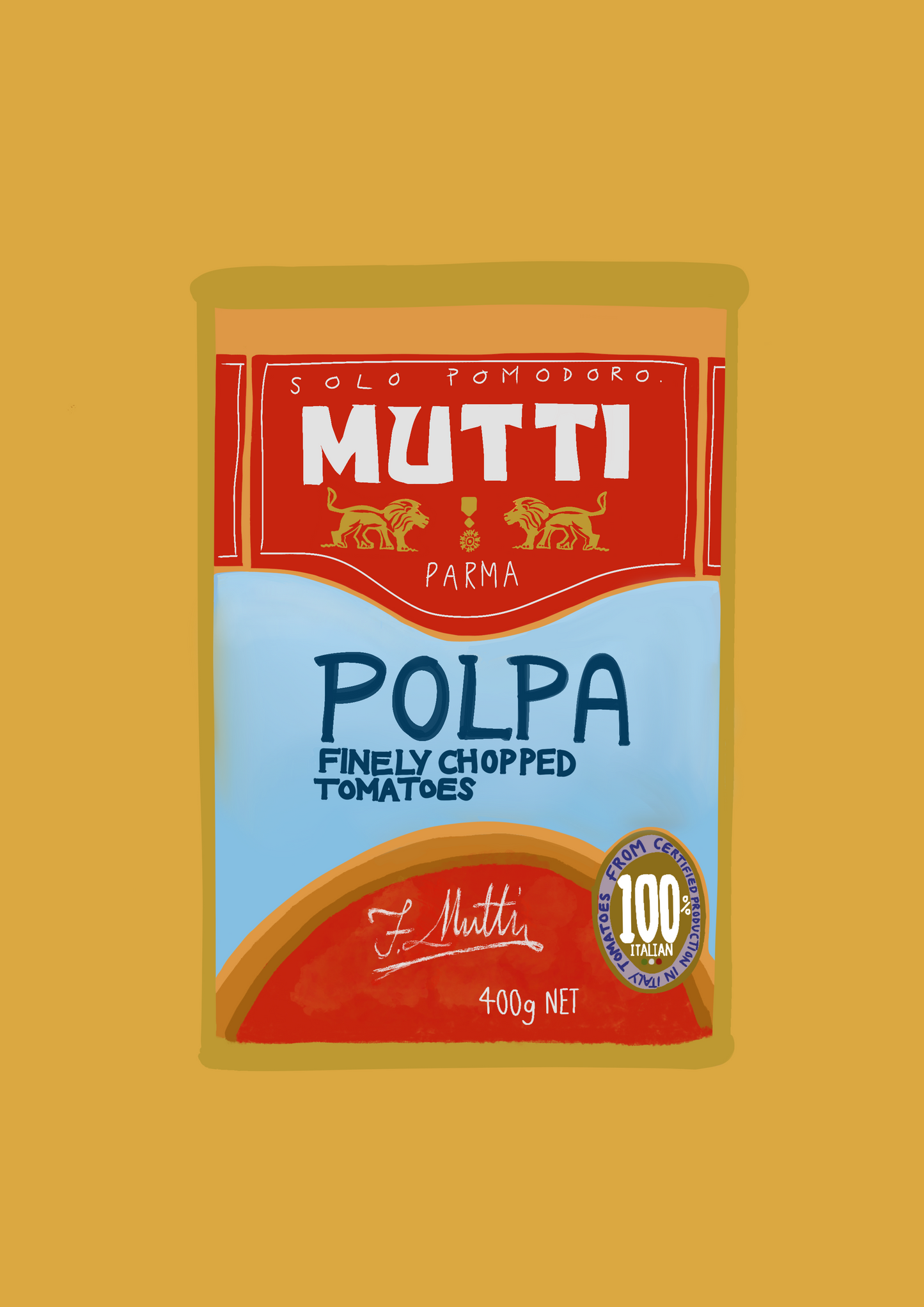 Mutti tomatoes tin print