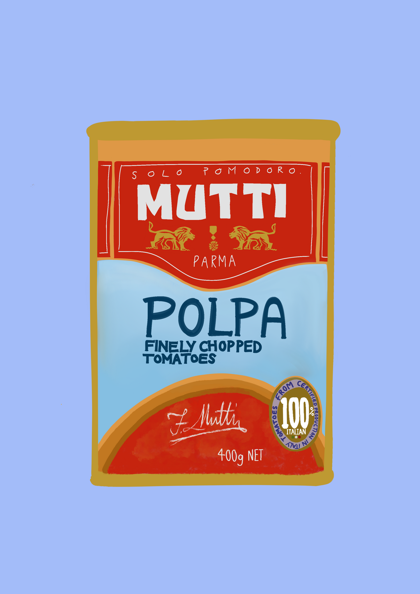 Mutti tomatoes tin print